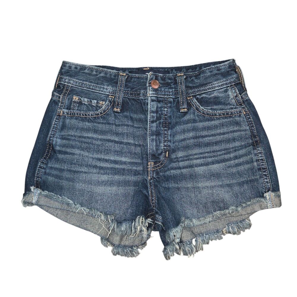 Hollister High Rise Vintage Denim Cutoff Shorts Dark Wash Size 0 / 24